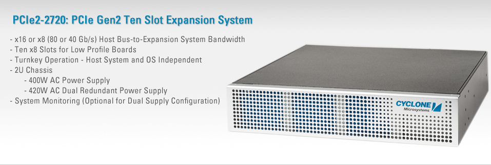 PCIe2-2710:PCIe Gen2 Expansion System with Eight, Double-Width Slots